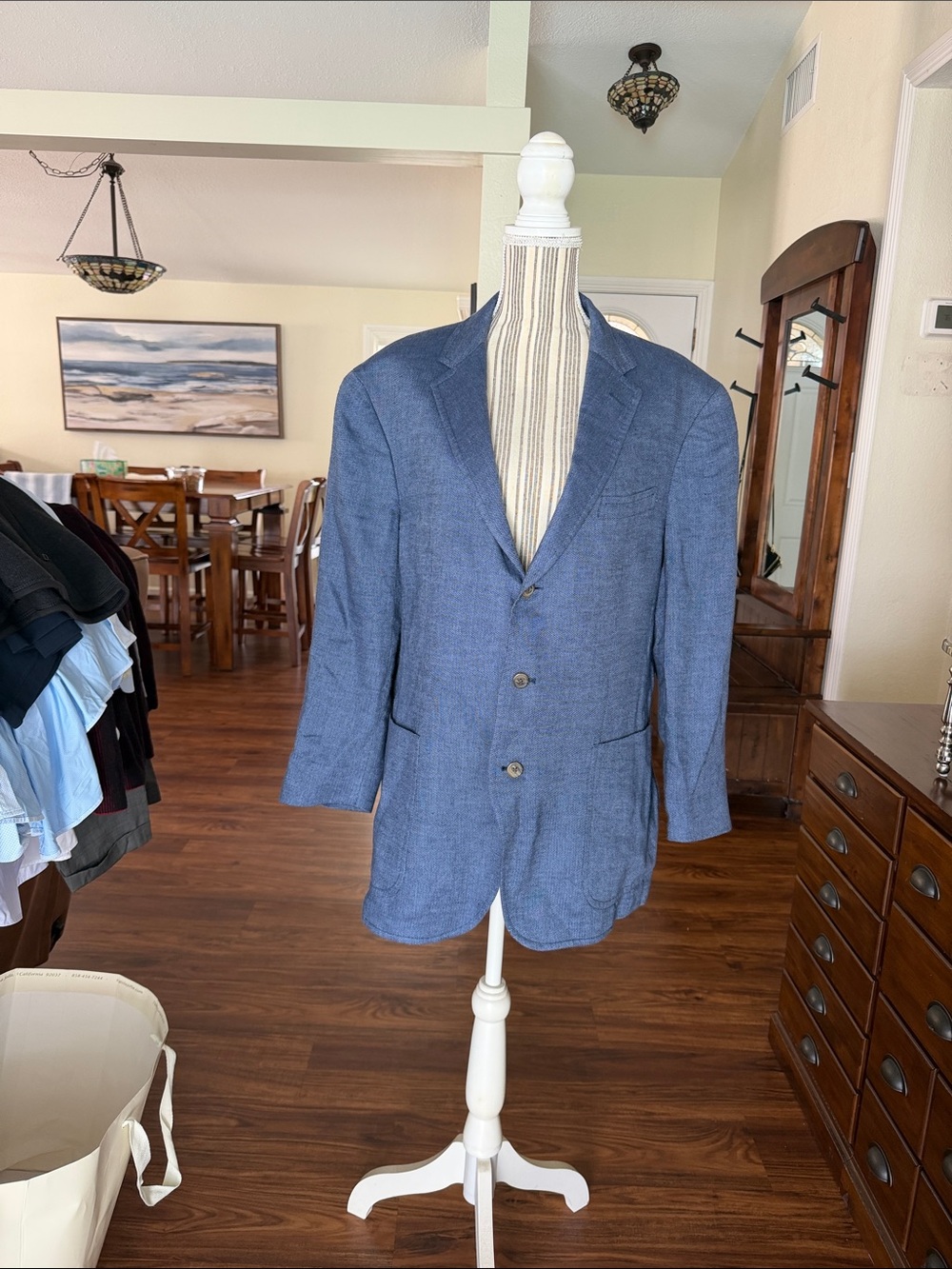 Ralph Lauren Blue Linen-Blend Blazer - Classic Tailored Jacket